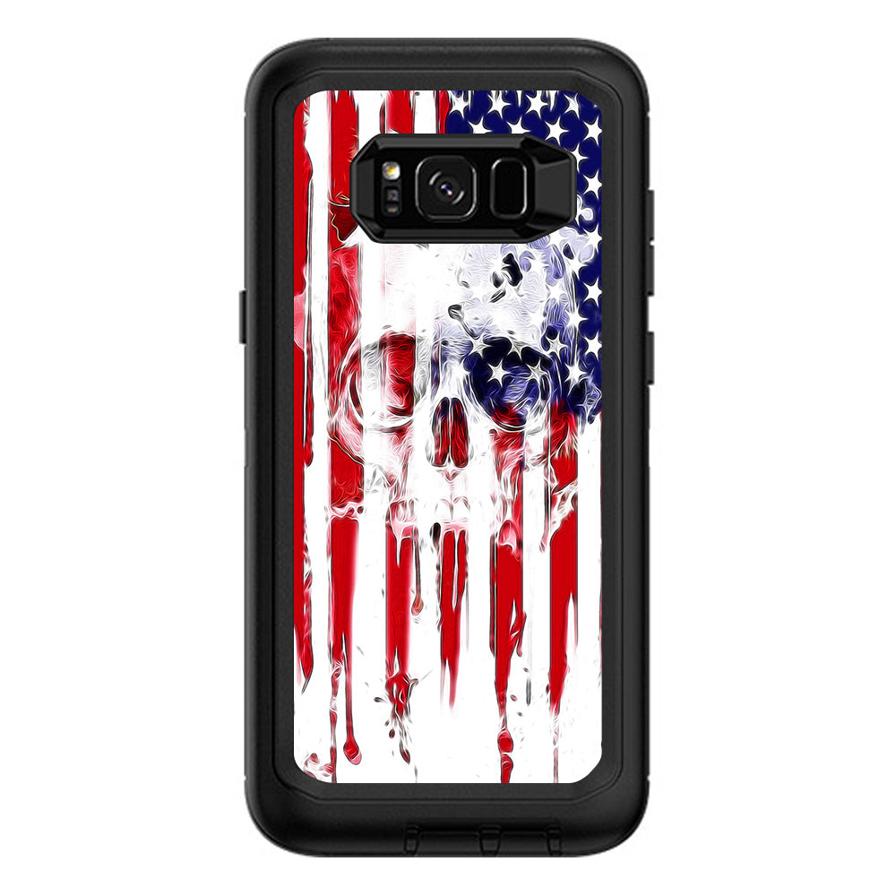  U.S.A. Flag Skull Drip Otterbox Defender Samsung Galaxy S8 Plus Skin