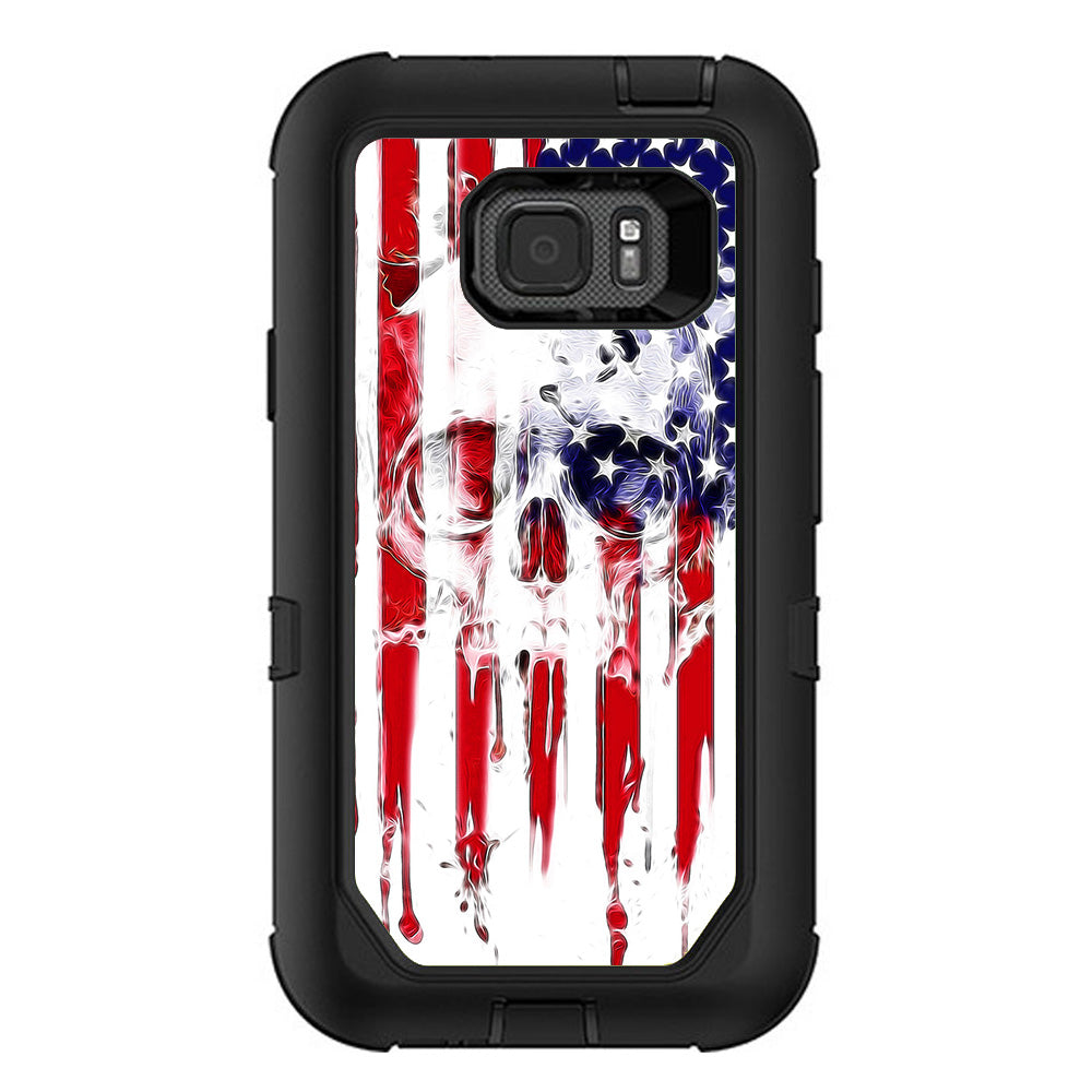  U.S.A. Flag Skull Drip Otterbox Defender Samsung Galaxy S7 Active Skin