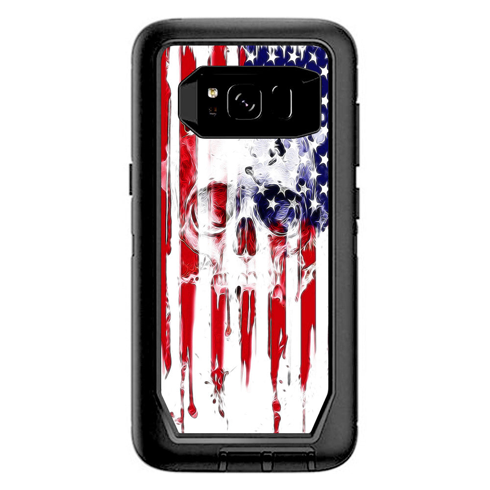  U.S.A. Flag Skull Drip Otterbox Defender Samsung Galaxy S8 Skin