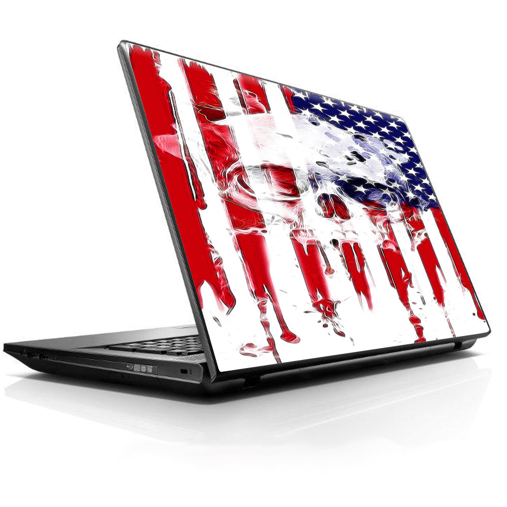  U.S.A. Flag Skull Drip Universal 13 to 16 inch wide laptop Skin