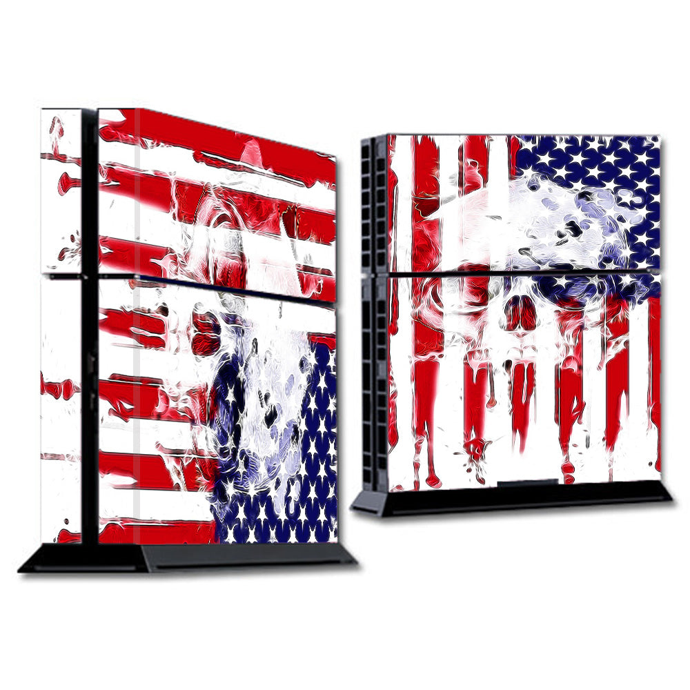  U.S.A. Flag Skull Drip Sony Playstation PS4 Skin