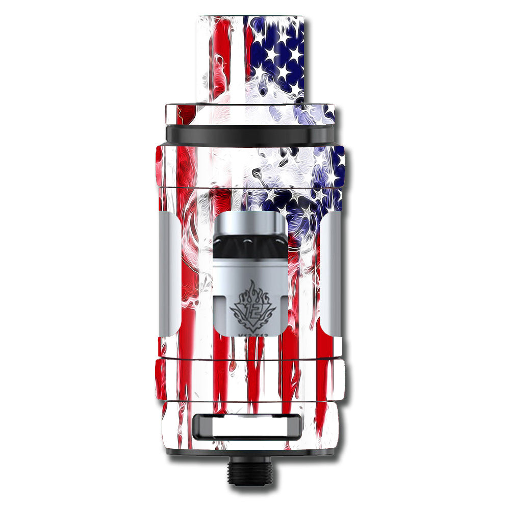  U.S.A. Flag Skull Drip Smok TFV12 Tank Skin
