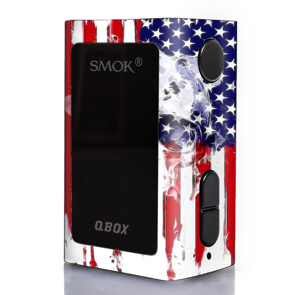  U.S.A. Flag Skull Drip Smok Q-Box Skin