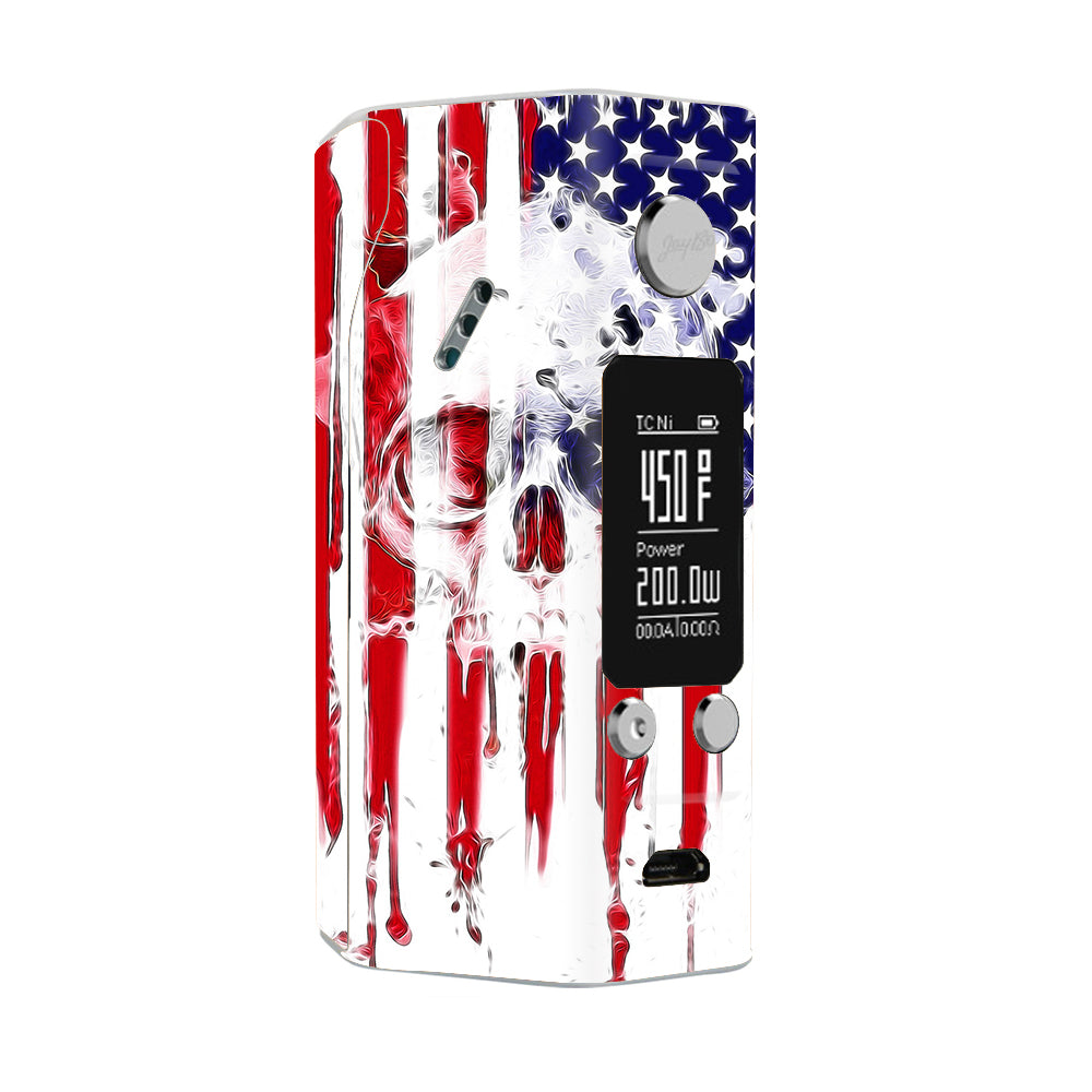  U.S.A. Flag Skull Drip Wismec Reuleaux RX200S Skin