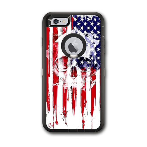  U.S.A. Flag Skull Drip Otterbox Defender iPhone 6 PLUS Skin