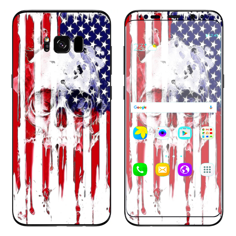  U.S.A. Flag Skull Drip Samsung Galaxy S8 Plus Skin