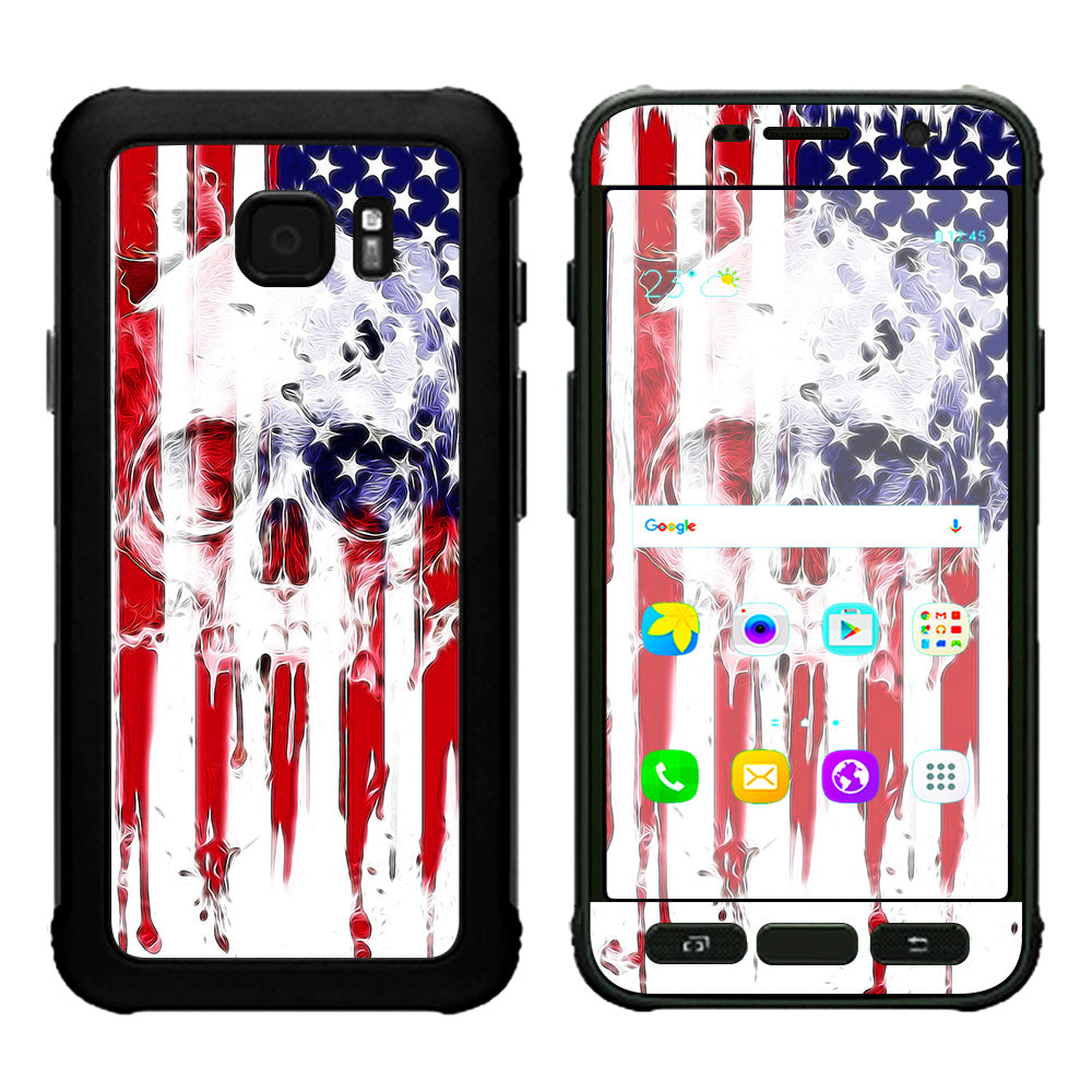  U.S.A. Flag Skull Drip Samsung Galaxy S7 Active Skin