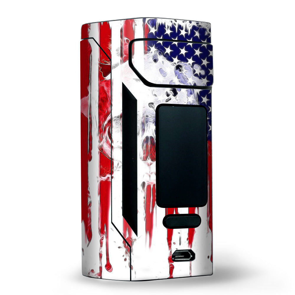  U.S.A. Flag Skull Drip Wismec RX2 20700 Skin