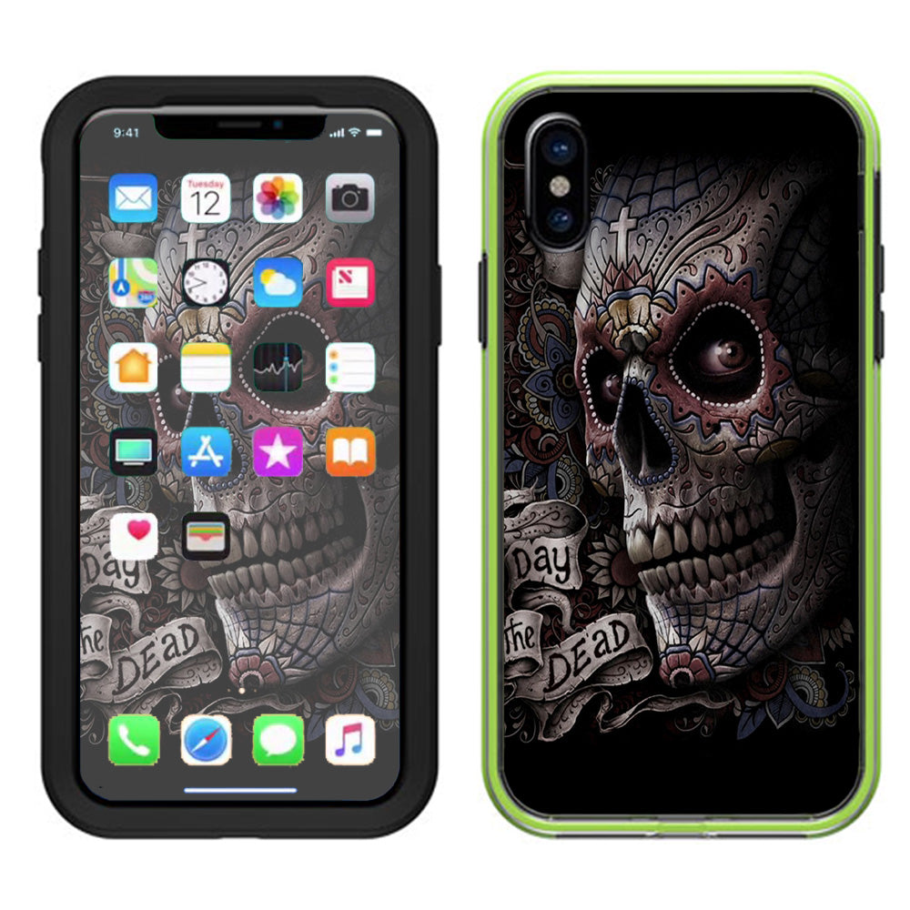  Day Of The Dead Skull Lifeproof Slam Case iPhone X Skin