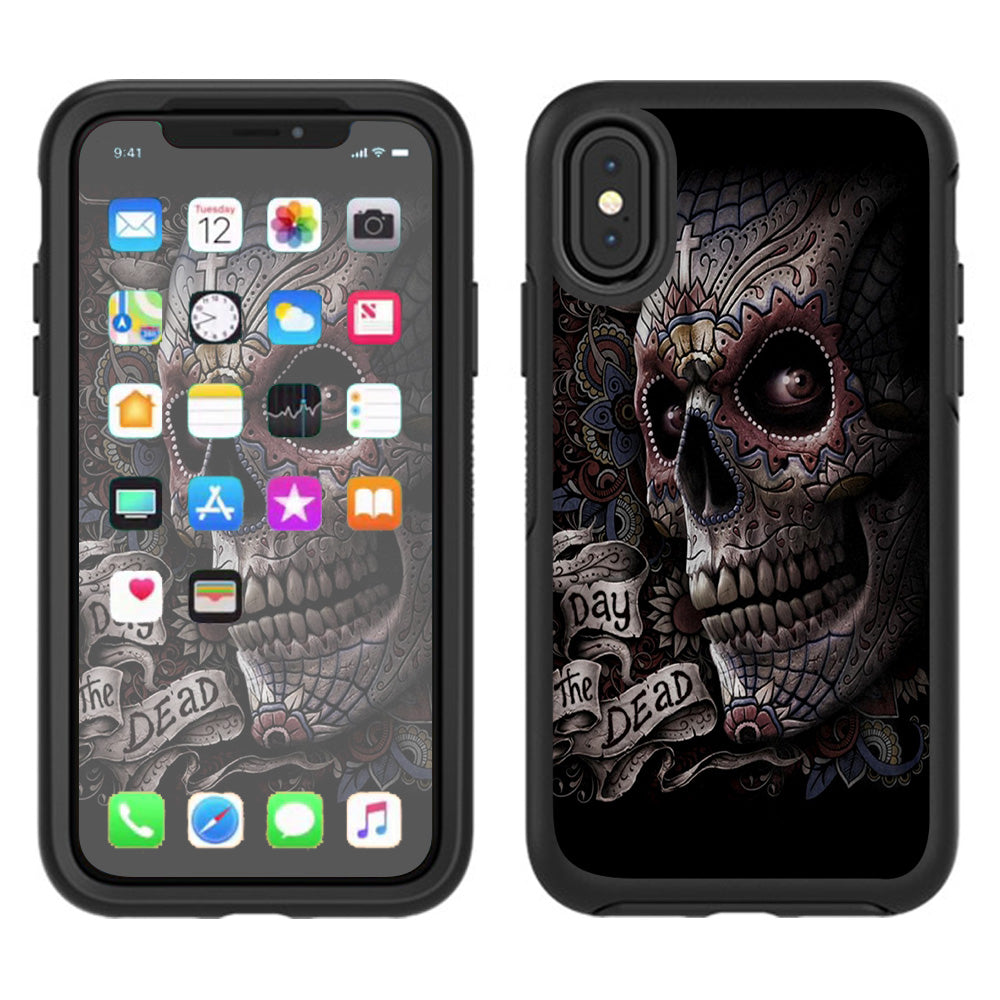  Day Of The Dead Skull Otterbox Defender Apple iPhone X Skin