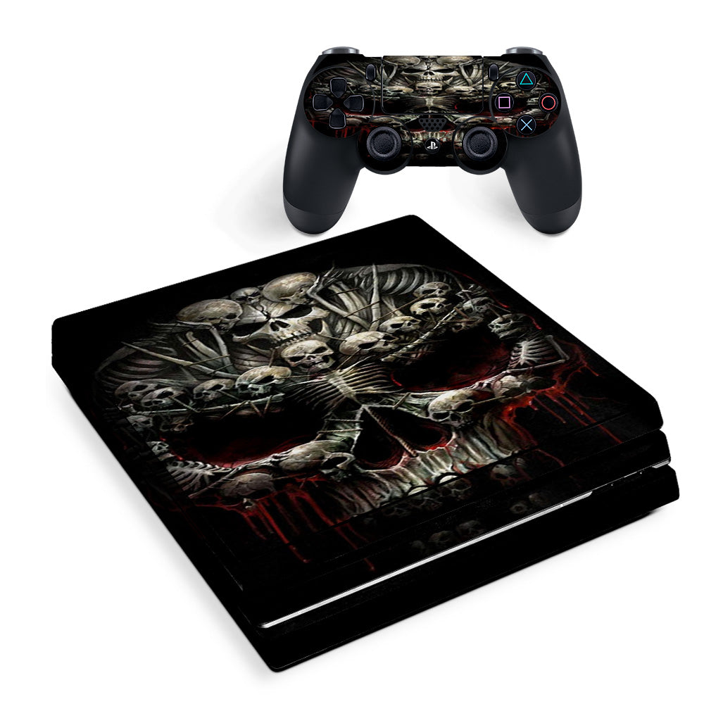 Skin Decal Vinyl Wrap For Playstation Ps4 Pro Console & Controller Stickers Skins Cover/ Skulls Inside Skulls Art  Sony PS4 Pro Skin