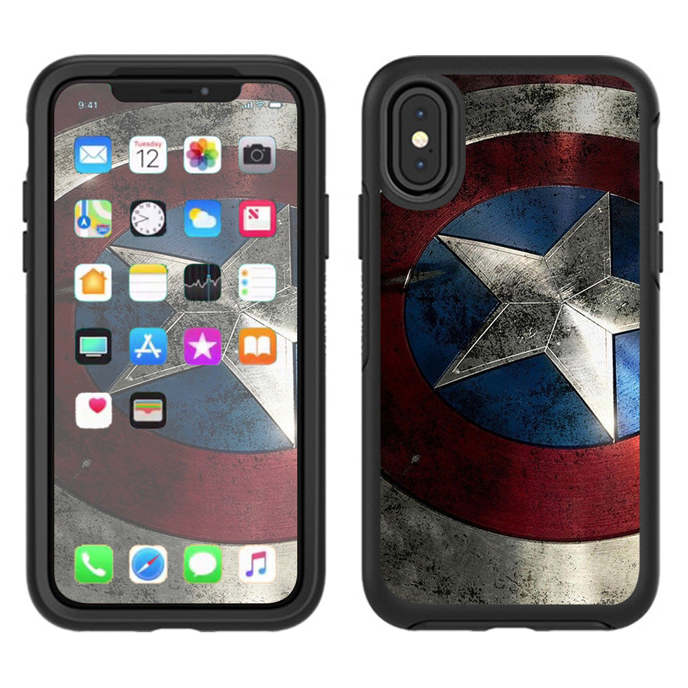  America Sheild Otterbox Defender Apple iPhone X Skin