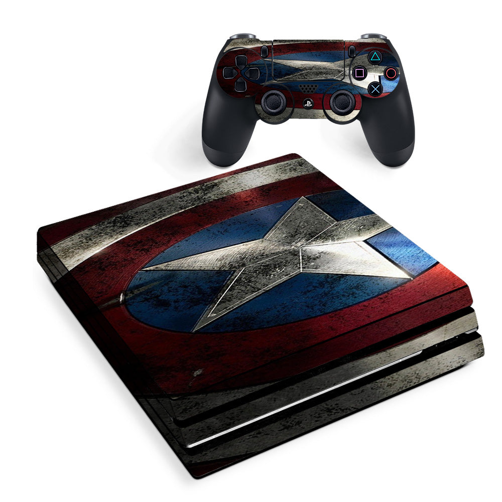 Skin Decal Vinyl Wrap For Playstation Ps4 Pro Console & Controller Stickers Skins Cover/ America Sheild Sony PS4 Pro Skin