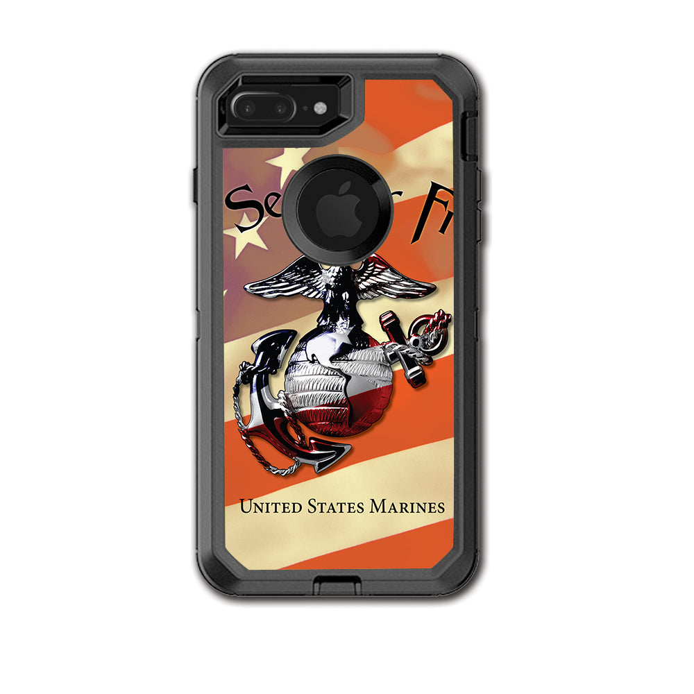  Semper Fi Usmc America Otterbox Defender iPhone 7+ Plus or iPhone 8+ Plus Skin
