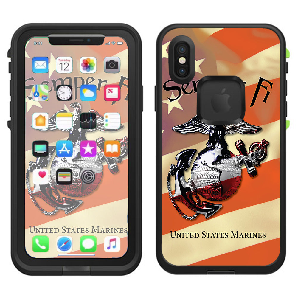  Semper Fi Usmc America Lifeproof Fre Case iPhone X Skin