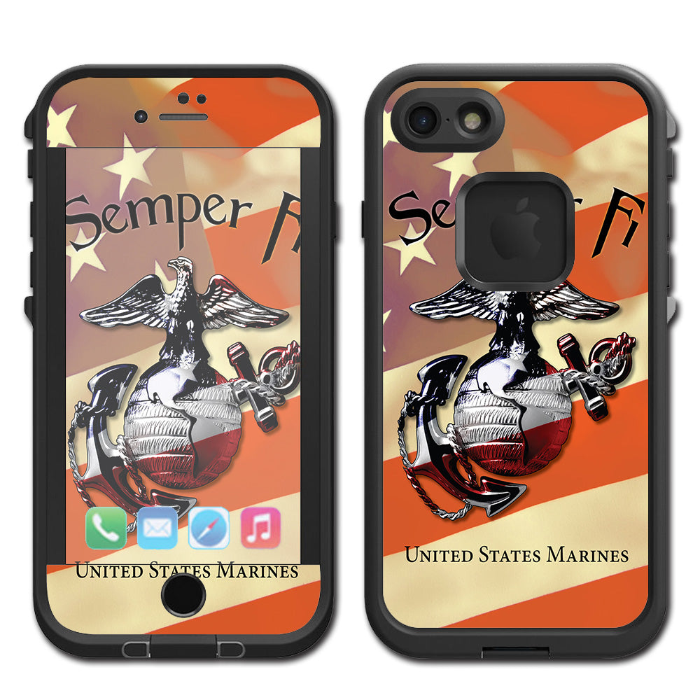  Semper Fi Usmc America Lifeproof Fre iPhone 7 or iPhone 8 Skin