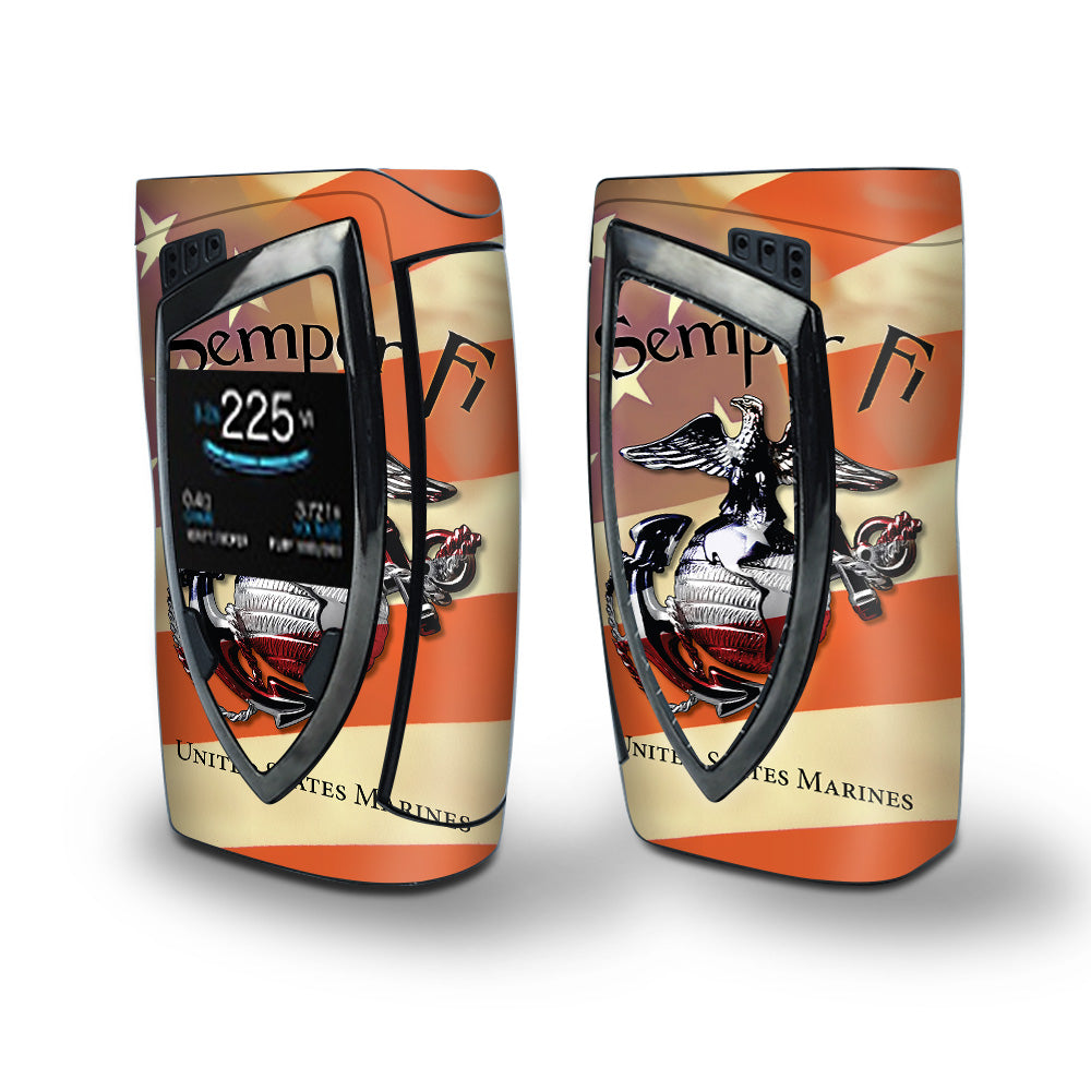 Skin Decal Vinyl Wrap for Smok Devilkin Kit 225w Vape (includes TFV12 Prince Tank Skins) skins cover/ Semper Fi USMC America