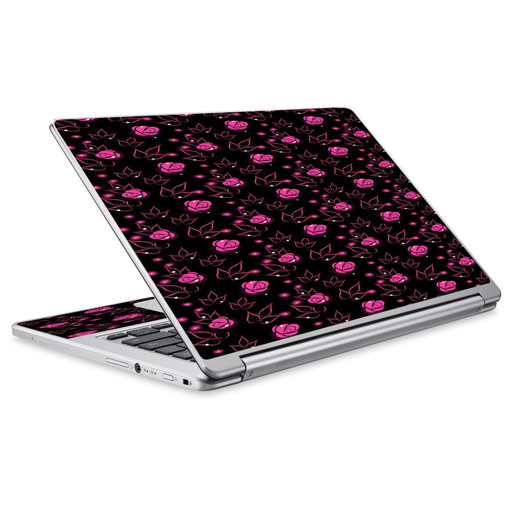 Pink Rose Pattern Acer Chromebook R13 Skin