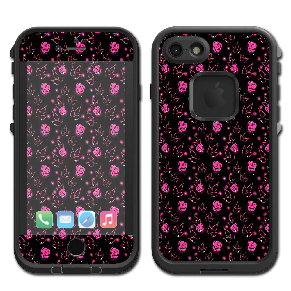  Pink Rose Pattern Lifeproof Fre iPhone 7 or iPhone 8 Skin