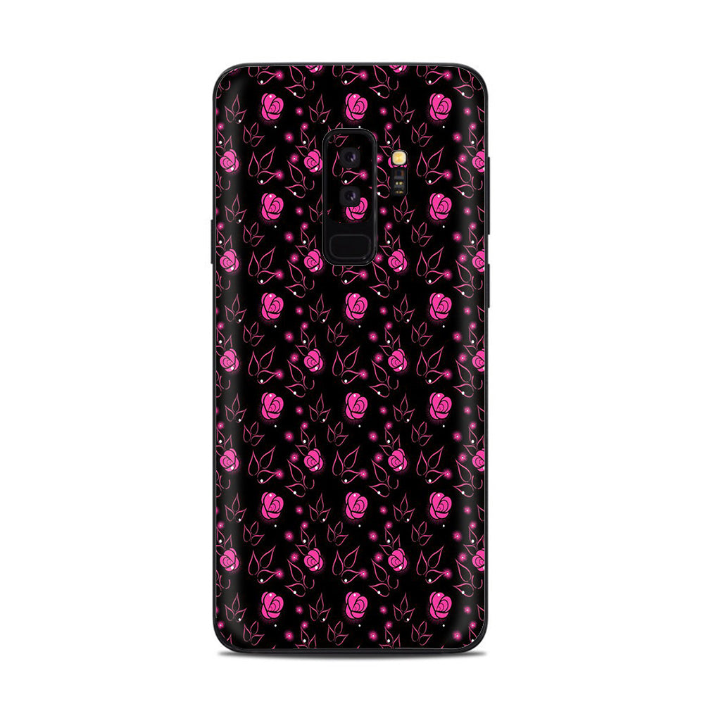  Pink Rose Pattern Samsung Galaxy S9 Plus Skin