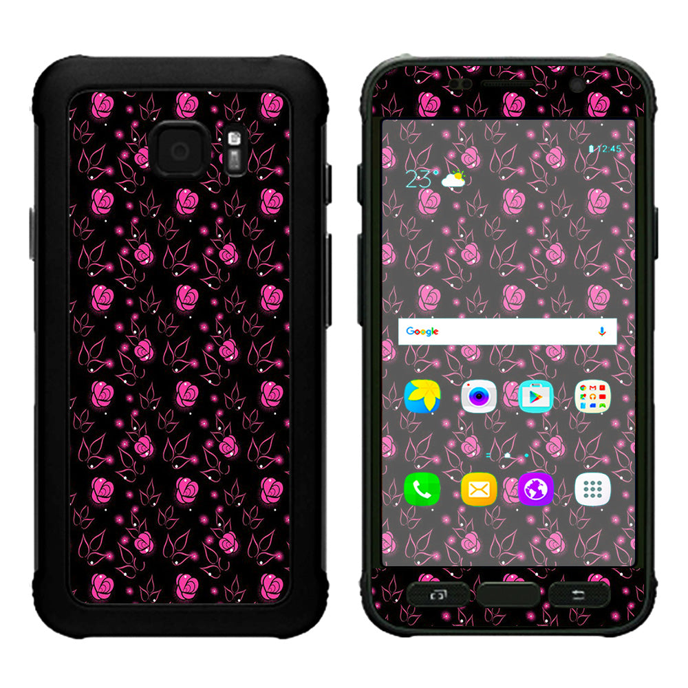  Pink Rose Pattern Samsung Galaxy S7 Active Skin