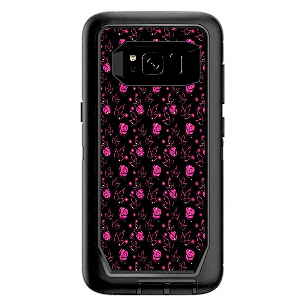  Pink Rose Pattern Otterbox Defender Samsung Galaxy S8 Skin