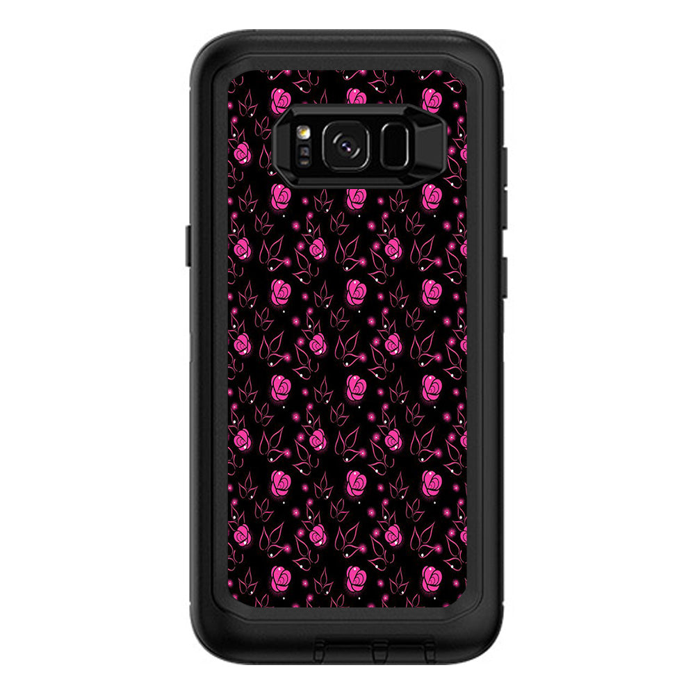  Pink Rose Pattern Otterbox Defender Samsung Galaxy S8 Plus Skin