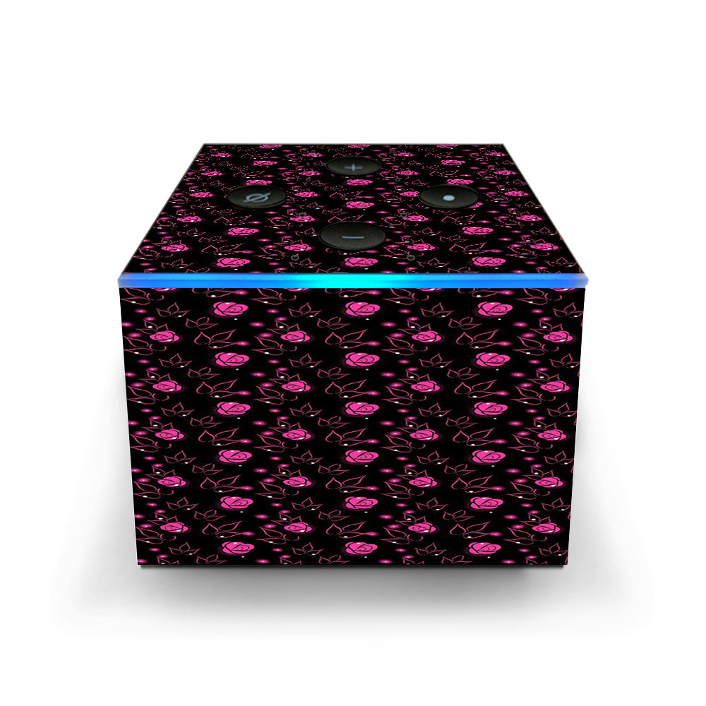  Pink Rose Pattern Amazon Fire TV Cube Skin