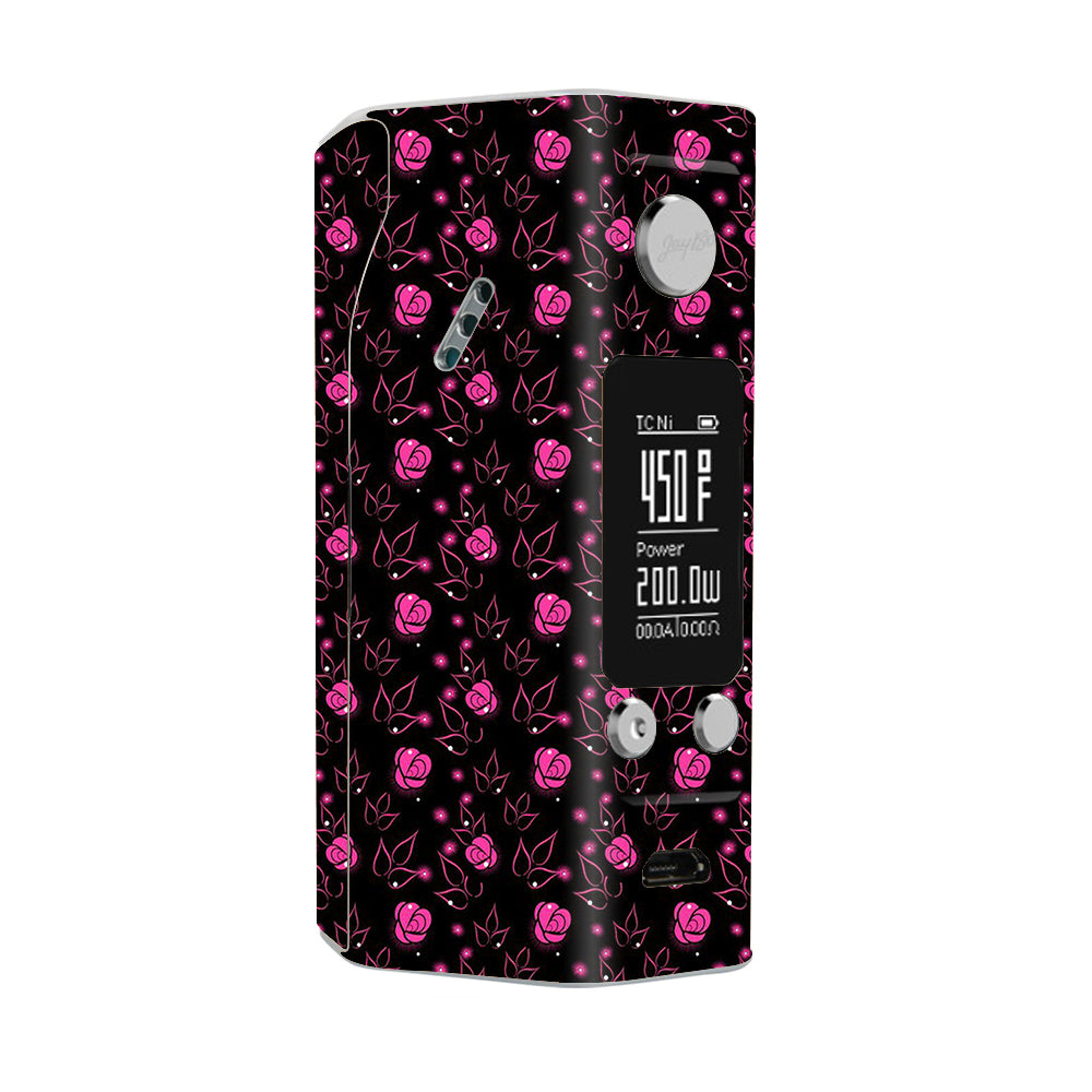  Pink Rose Pattern Wismec Reuleaux RX200S Skin