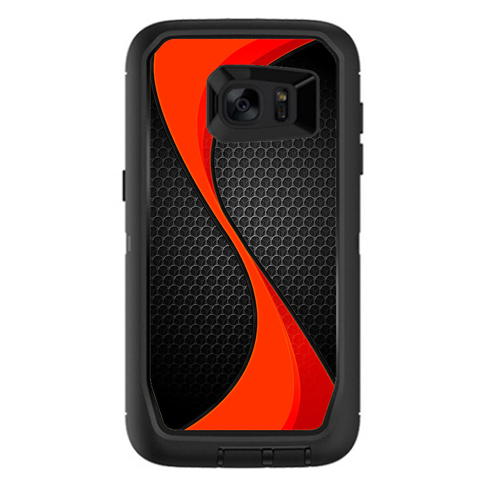  Red Twist Black Metallic Otterbox Defender Samsung Galaxy S7 Edge Skin