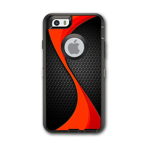  Red Twist Black Metallic Otterbox Defender iPhone 6 Skin