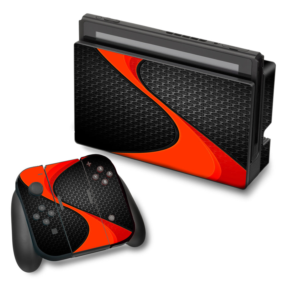  Red Twist Black Metallic Nintendo Switch Skin