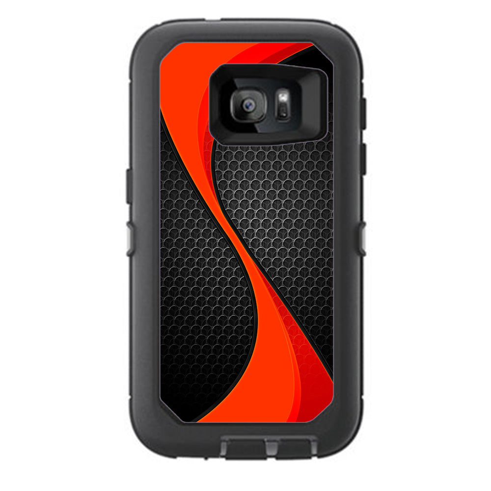  Red Twist Black Metallic Otterbox Defender Samsung Galaxy S7 Skin