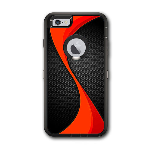  Red Twist Black Metallic Otterbox Defender iPhone 6 PLUS Skin