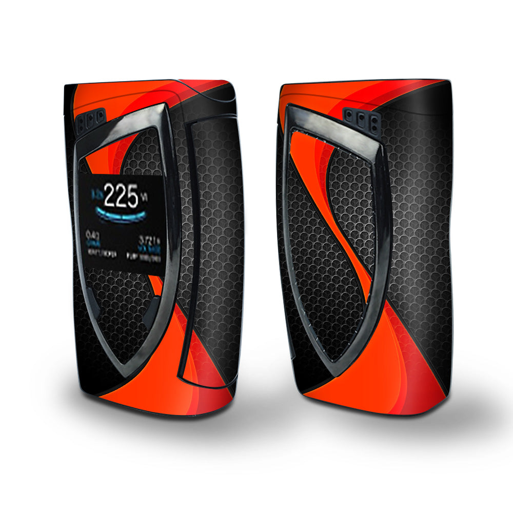 Skin Decal Vinyl Wrap for Smok Devilkin Kit 225w Vape (includes TFV12 Prince Tank Skins) skins cover/ Red Twist Black Metallic