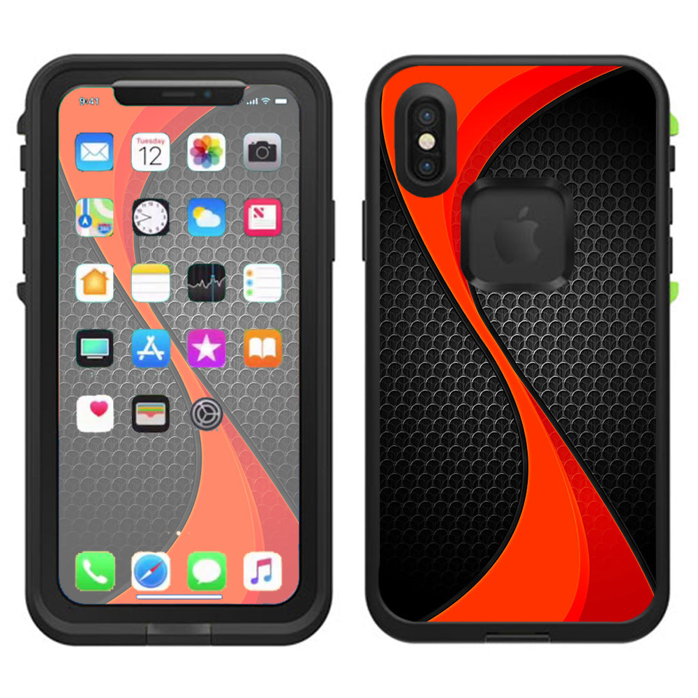  Red Twist Black Metallic Lifeproof Fre Case iPhone X Skin