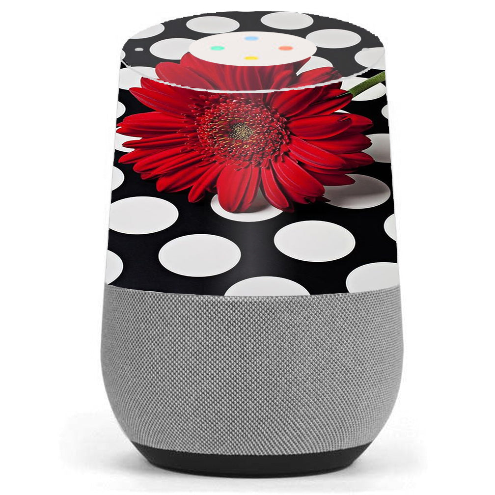  Red Flower On Polka Dots Google Home Skin