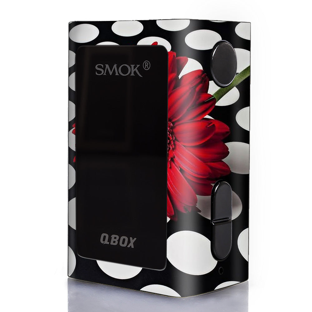  Red Flower On Polka Dots Smok Q-Box Skin