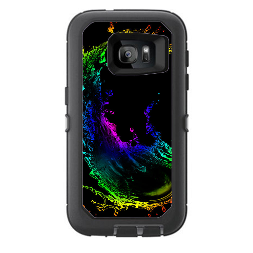  Rainbow Water Splash Otterbox Defender Samsung Galaxy S7 Skin