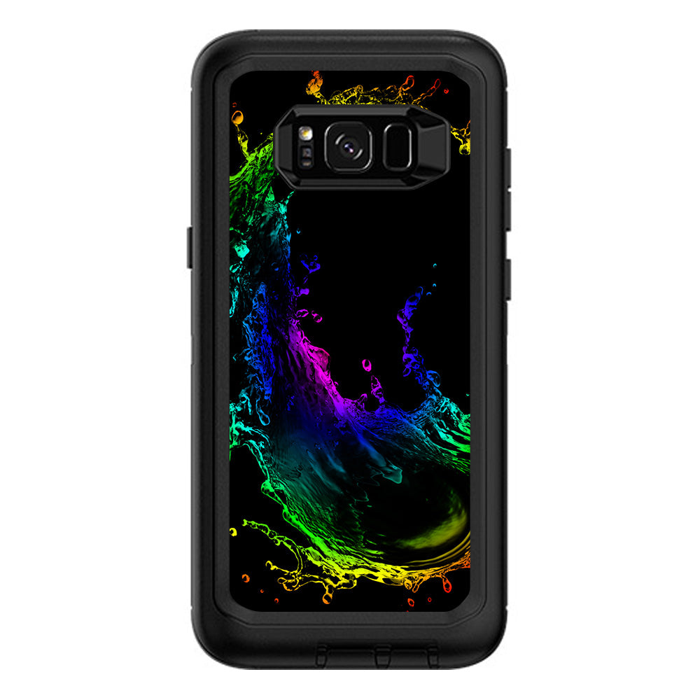  Rainbow Water Splash Otterbox Defender Samsung Galaxy S8 Plus Skin
