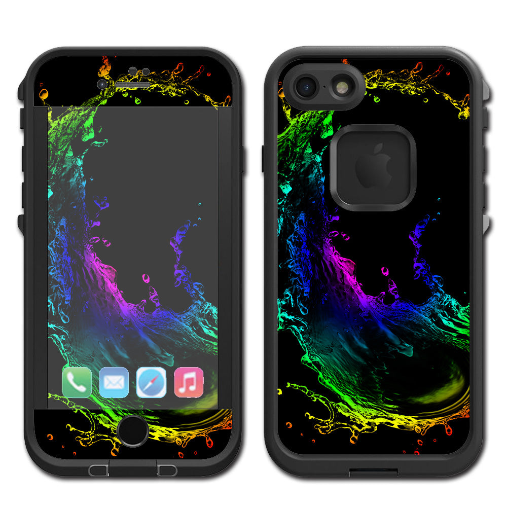  Rainbow Water Splash Lifeproof Fre iPhone 7 or iPhone 8 Skin