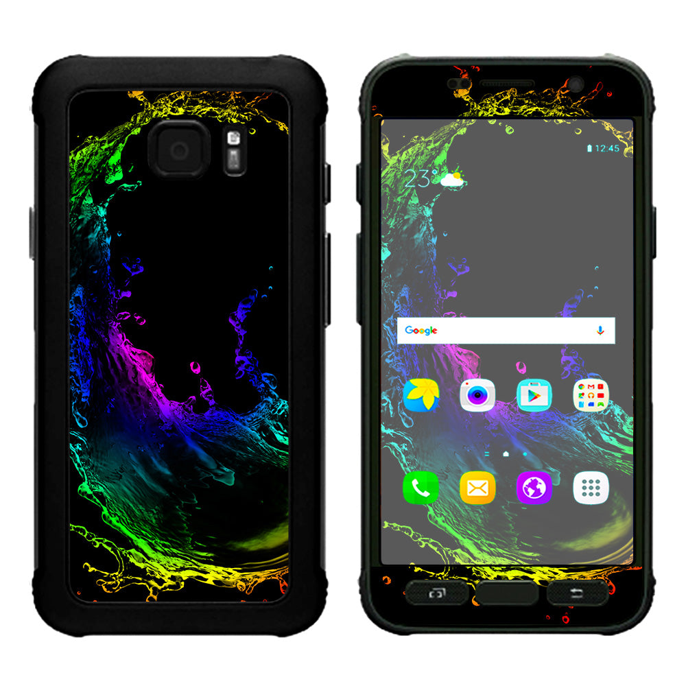  Rainbow Water Splash Samsung Galaxy S7 Active Skin