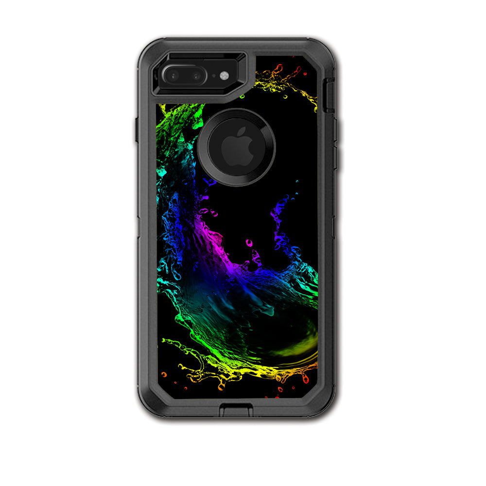  Rainbow Water Splash Otterbox Defender iPhone 7+ Plus or iPhone 8+ Plus Skin