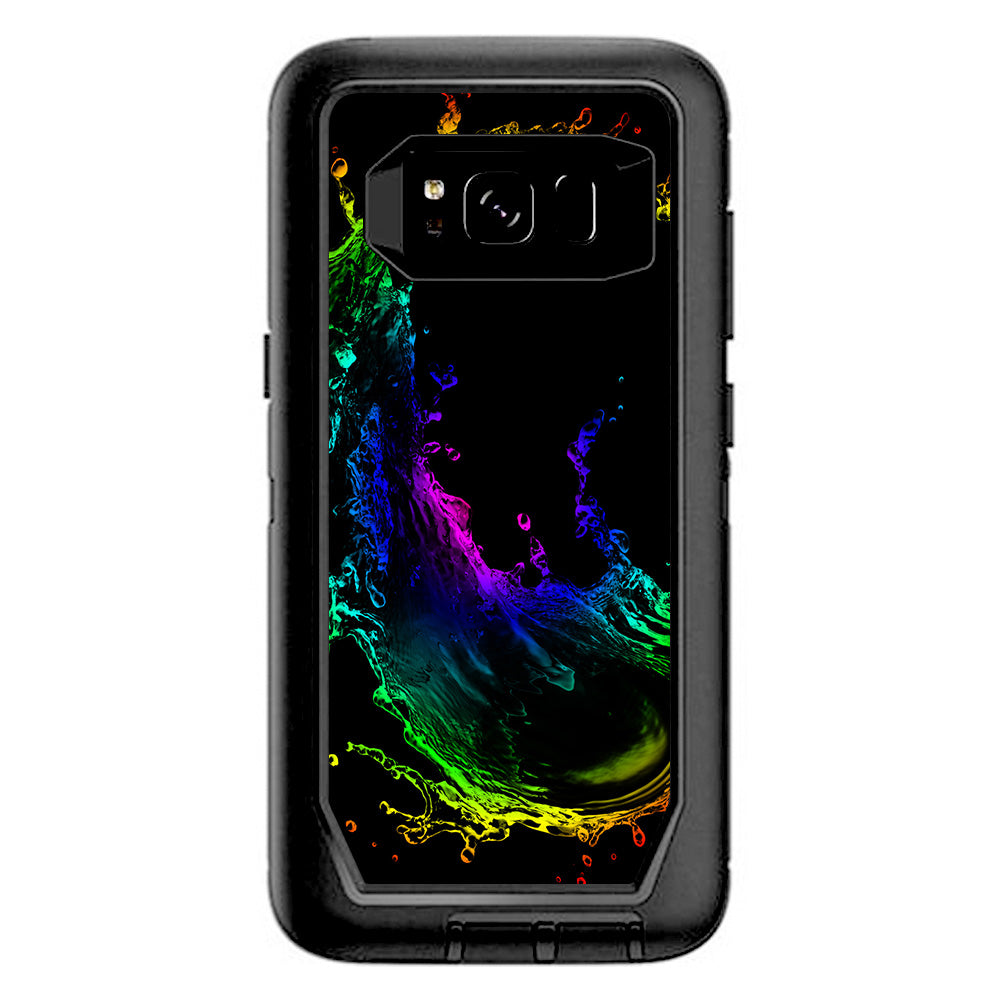  Rainbow Water Splash Otterbox Defender Samsung Galaxy S8 Skin