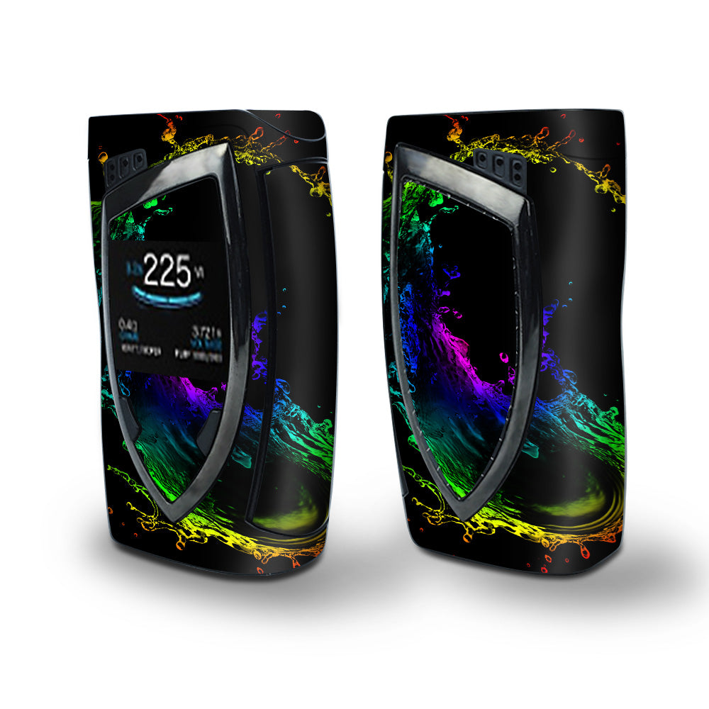 Skin Decal Vinyl Wrap for Smok Devilkin Kit 225w Vape (includes TFV12 Prince Tank Skins) skins cover/ Rainbow Water Splash