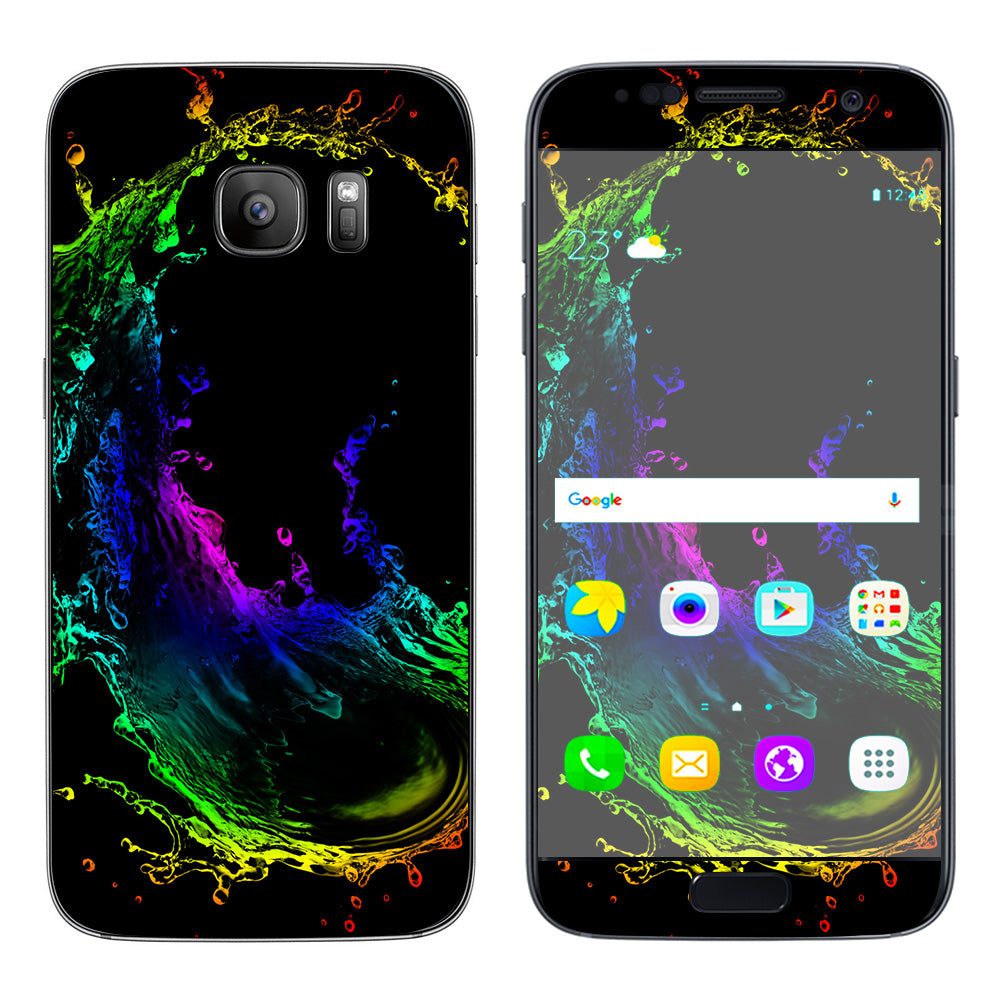  Rainbow Water Splash Samsung Galaxy S7 Skin
