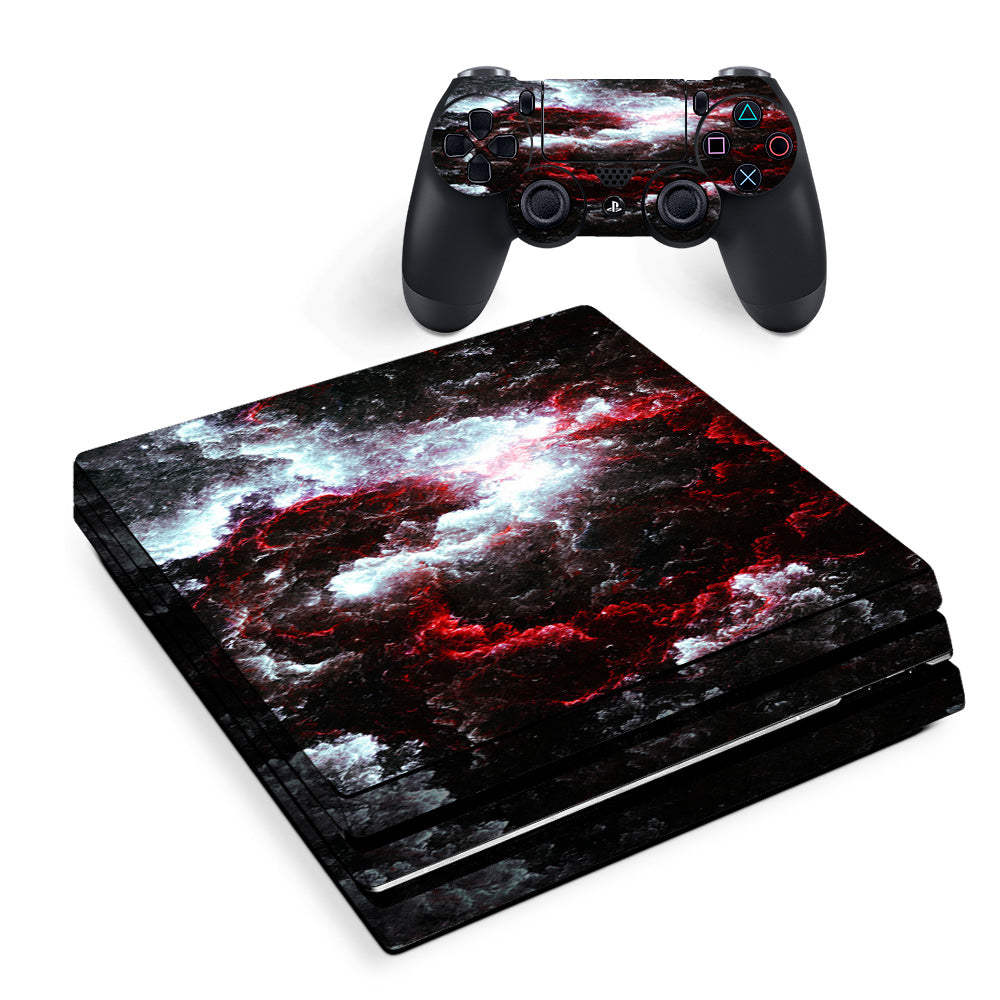 Skin Decal Vinyl Wrap For Playstation Ps4 Pro Console & Controller Stickers Skins Cover/ Universe Red White  Sony PS4 Pro Skin