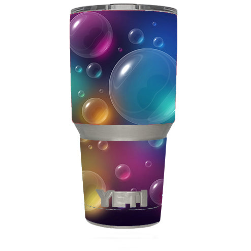  Rainbow Bubbles Colorful Yeti 30oz Rambler Tumbler Skin