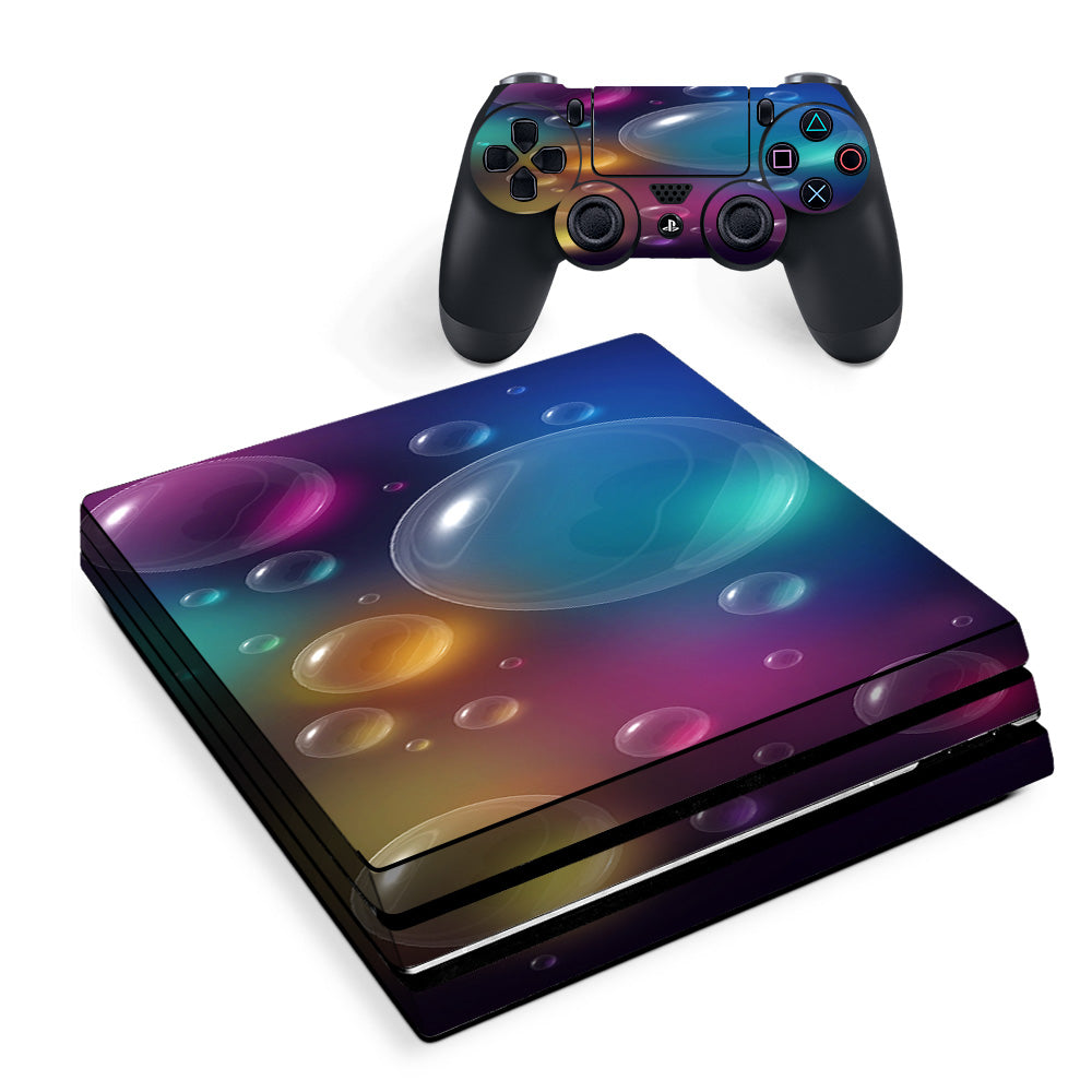 Skin Decal Vinyl Wrap For Playstation Ps4 Pro Console & Controller Stickers Skins Cover/ Rainbow Bubbles Colorful Sony PS4 Pro Skin