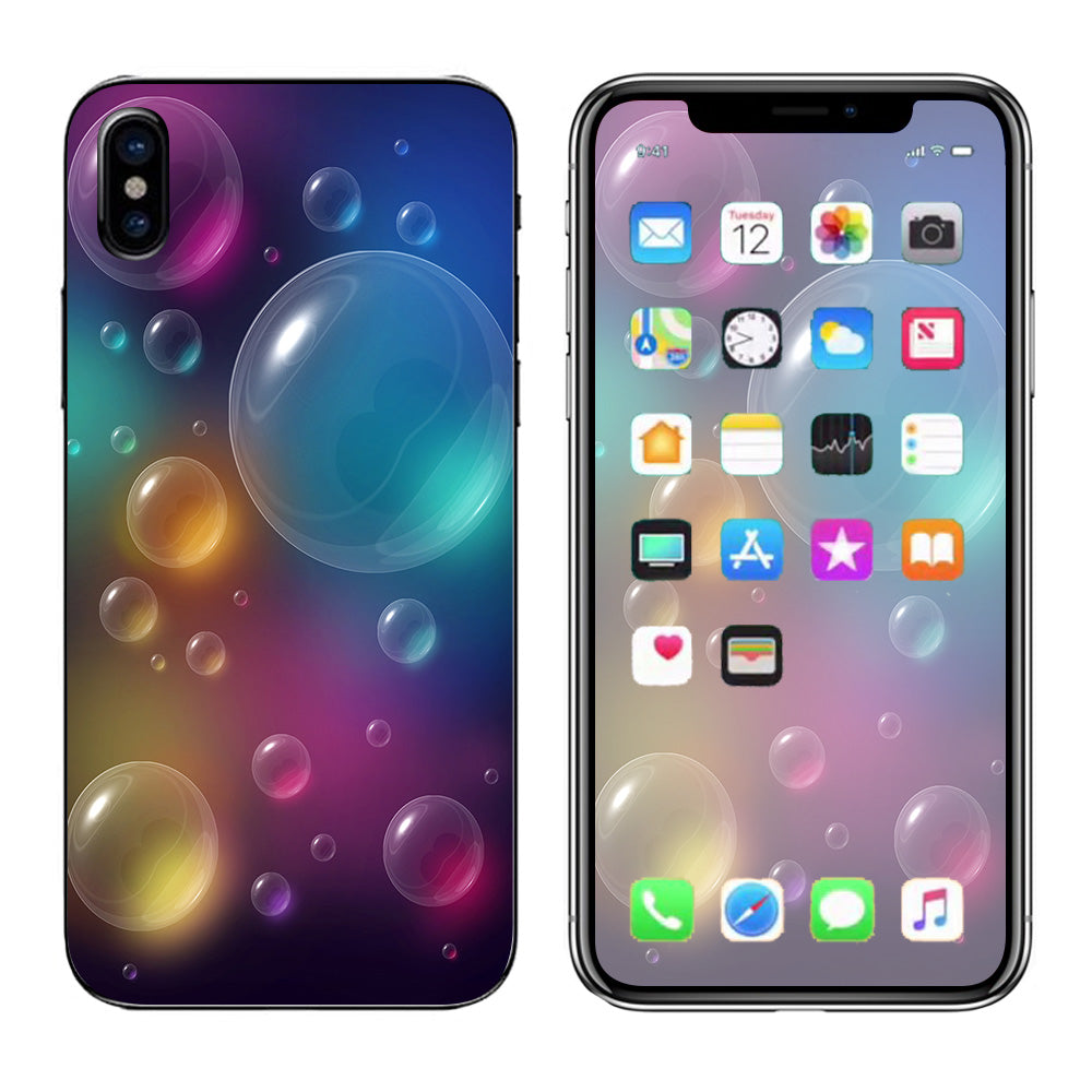  Rainbow Bubbles Colorful Apple iPhone X Skin